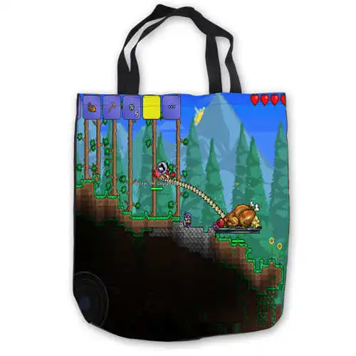 На заказ холст terraria (1) сумка сумки повседневная хозяйственная пляжные Складная