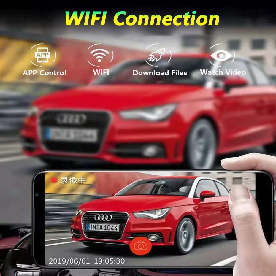 WHEXUNE скрытый Мини Wi Fi Автомобильный видеорегистратор с двойным объективом