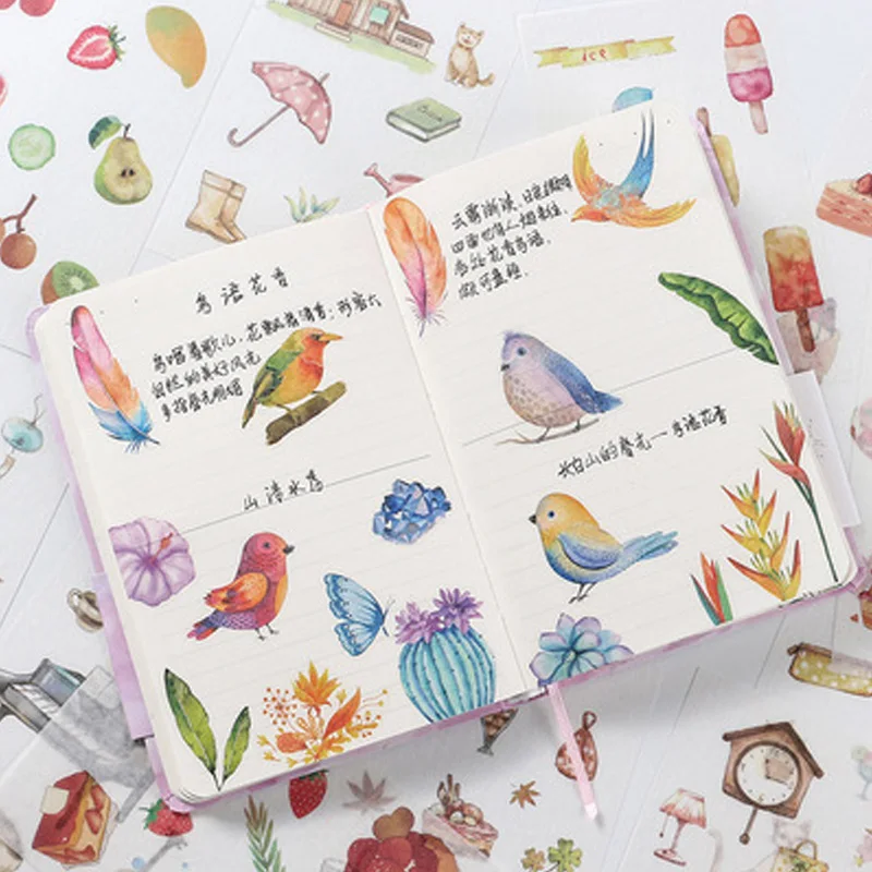 

6PCS Cartoons Decoration Diary Stickers Cute DIY Hand Account Notebook Sticky Notes Memo Stationery Students Gifts Office Scho