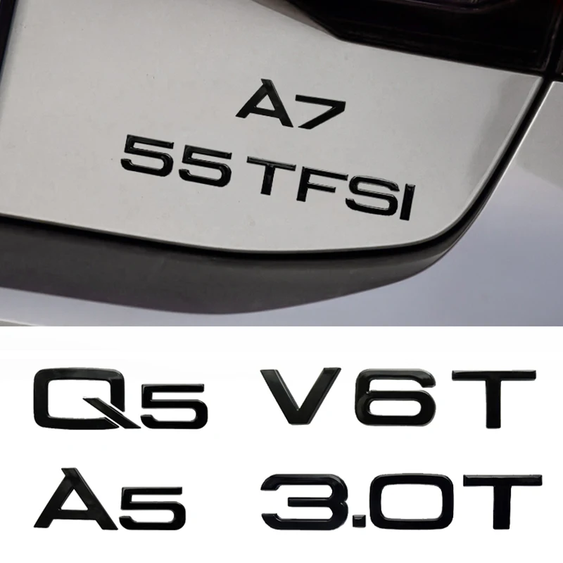 Глянцевые черные буквы для Audi A3 A4 A5 A6 A7 A8 A4L A6L A8L Q3 Q5 Q7 Q8 35TFSI 40TFSI 45TFSI 50TFSI 55TFSI TDI TFSI