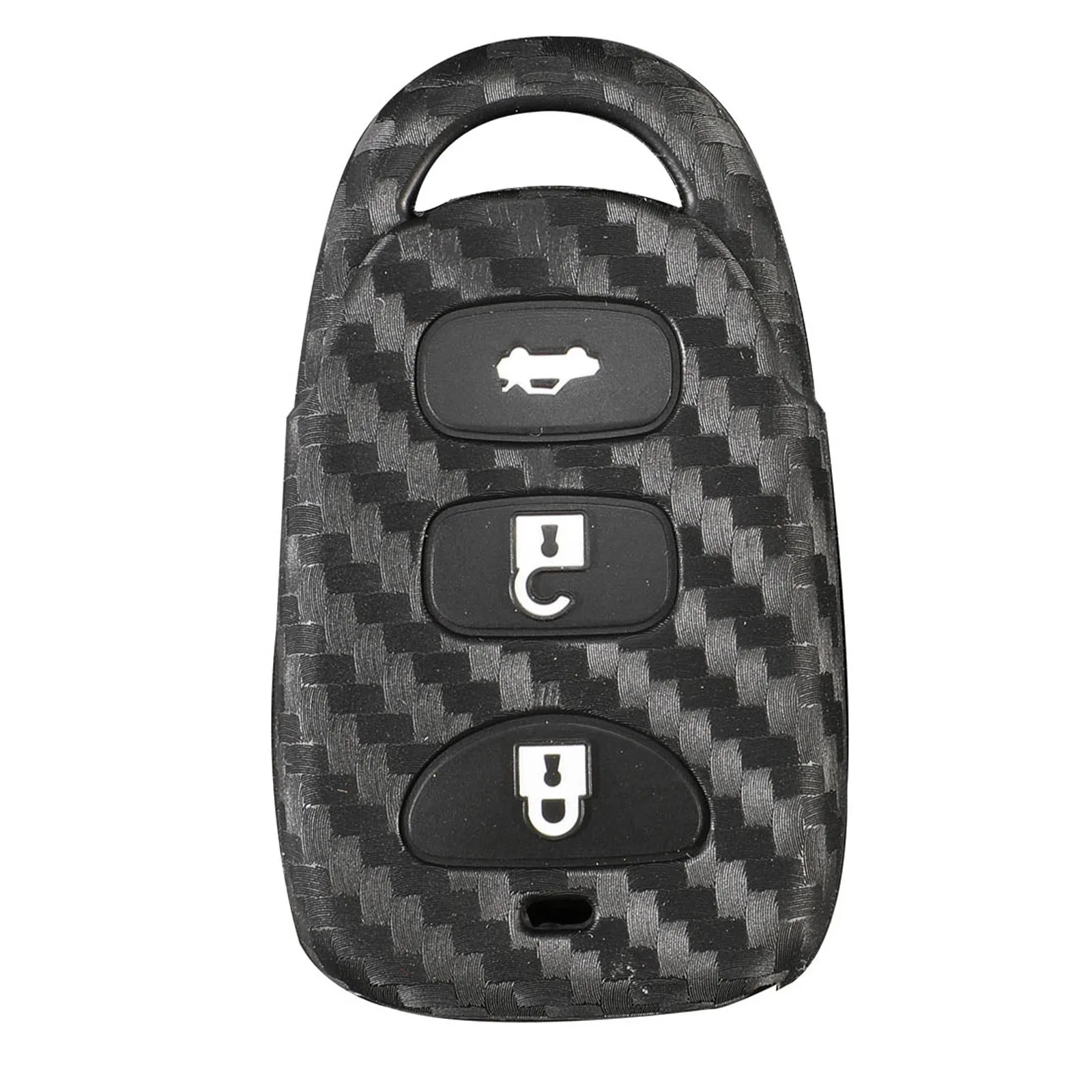 Only Cover Jingyuqin ключ чехол силиконовый чехол Обложка для hyundai Kia Carens Fob 3+ 1/4 кнопки дистанционного ключа Fob чехол без ключа - Название цвета: Only Cover