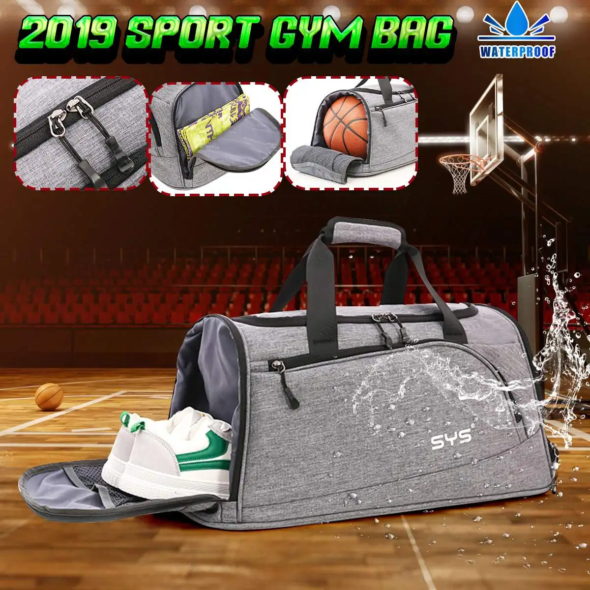 

AEQUEEN Мужская спортивная сумка, дорожные спортивные сумки, водонепроницаемые сумки, сумка на плечо для женщин и мужчин, вместительные спорти...
