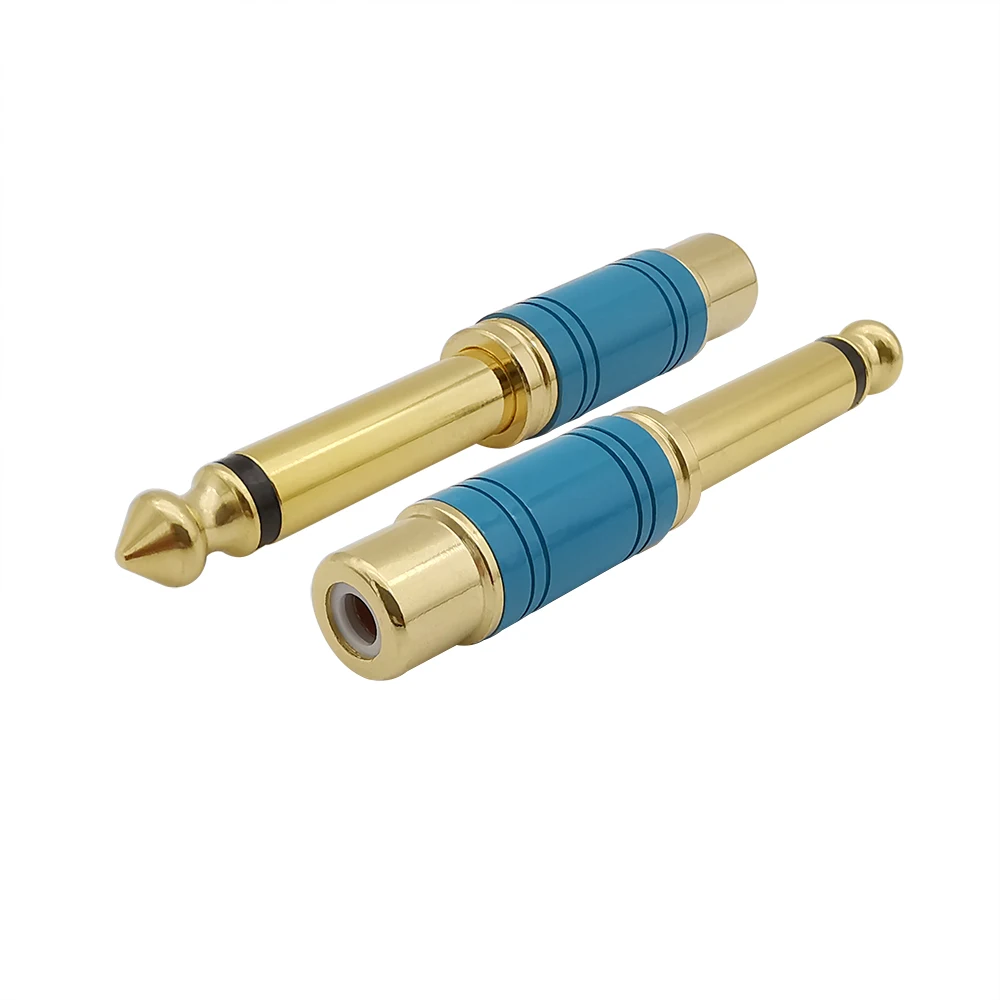 2 шт. аудиоразъем RCA Jack 6 35 мм моно-штекер к гнезду переходник для динамика