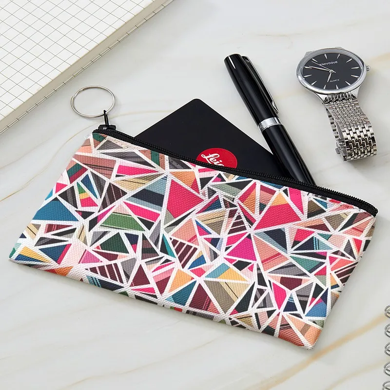 

New 1pcs Color Graphical Number Coin Purse Women Girls Fashion Printed Wallet Lipstick coin Portable Pocket Bag With A Zipper