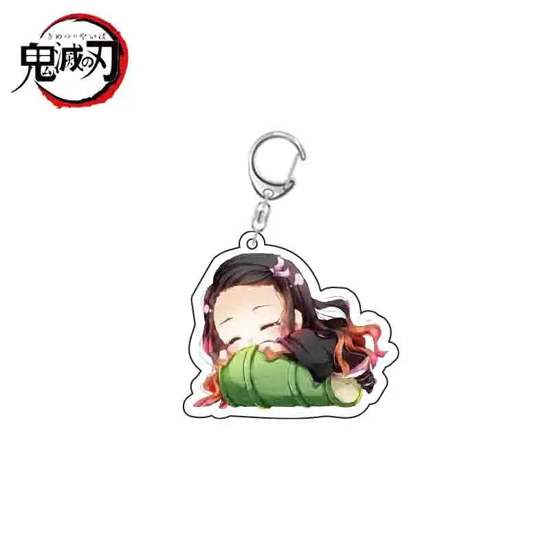 

New Hot Anime Demon Slayer Kimetsu No Yaiba Keychain Pendant Student Backpack Key Chain Friend Key Ring Christmas Birthday Gift