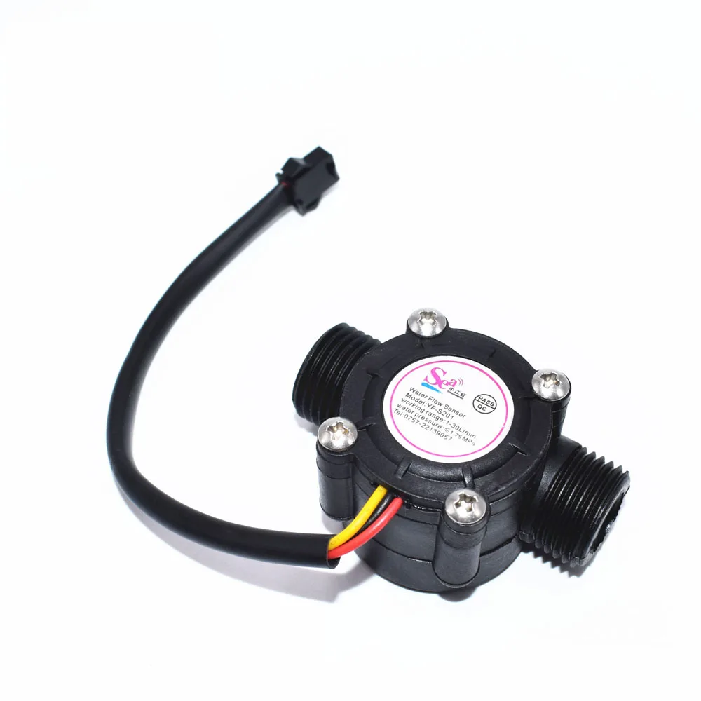 

24V Water Flow Sensor YF-S201 iSentrol Flowmeter Hall Flow Sensor Water Control Liquid Flow Sensor Switch 1-30L/min 1.2MPa