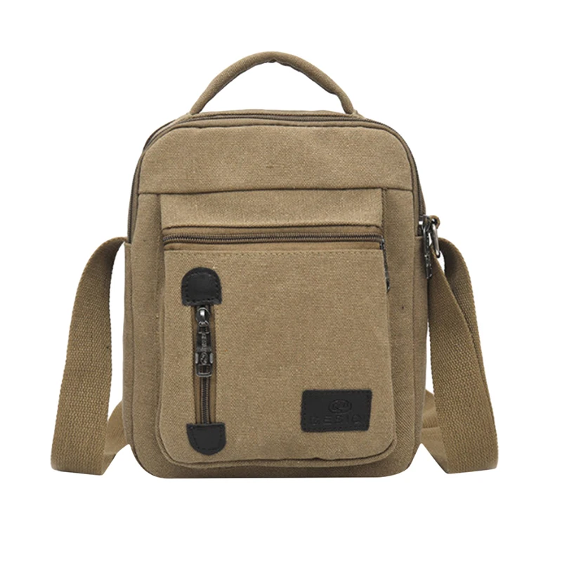 

Fashion Men's Casual Shoulder Bag Solid Color Business Messenger Bag Simple Large Capacity Multi-purpose Canvas Bag