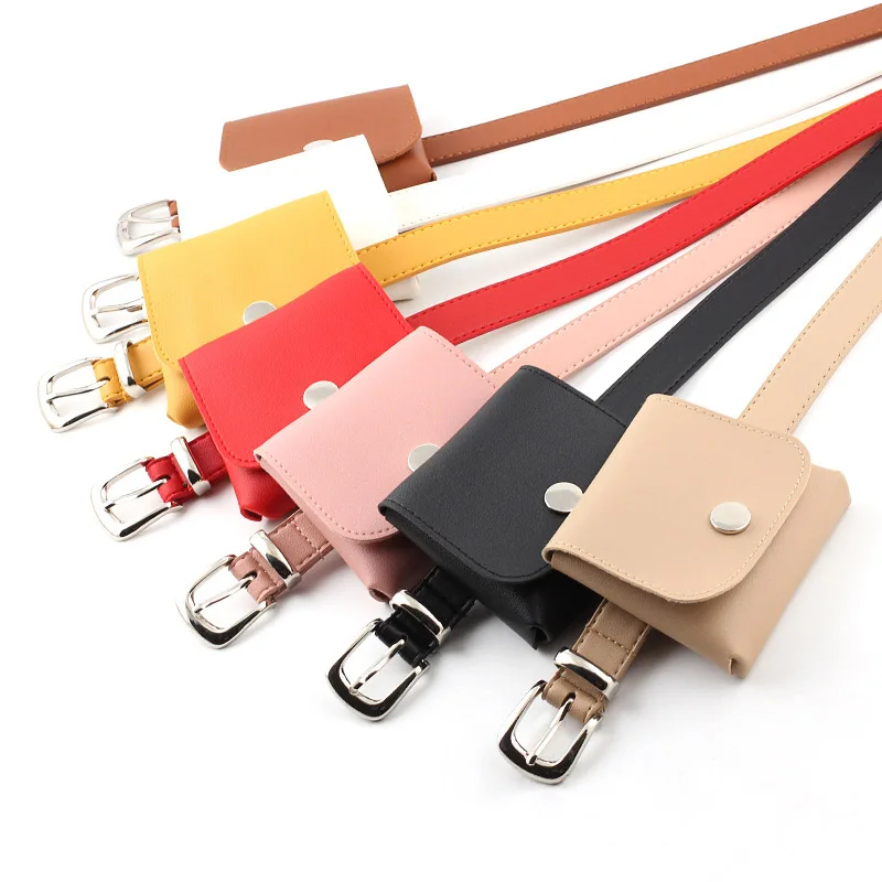 Women's Practical Faux Leather Belt Ladies Fashion Dress Decorative Waistbelt Detachable Mobile Phone Bag | Аксессуары для