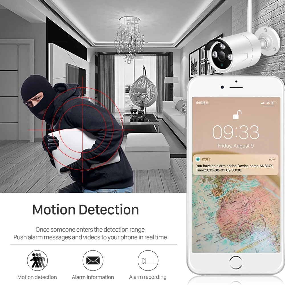 BESDER 1080P FHD 2.0MP Беспроводной IP Камера на открытом воздухе TF слот для карт памяти