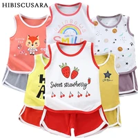 little kids clothing sets summer baby clothes for boys girls toddler children cotton 2pcs set tank top shorts pants 1 5 yrs