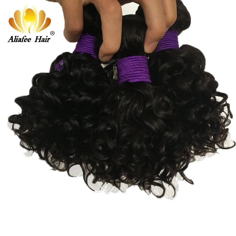 AliAfee волос бразильский надувной пучки вьющихся человеческие волосы плетение 8 10