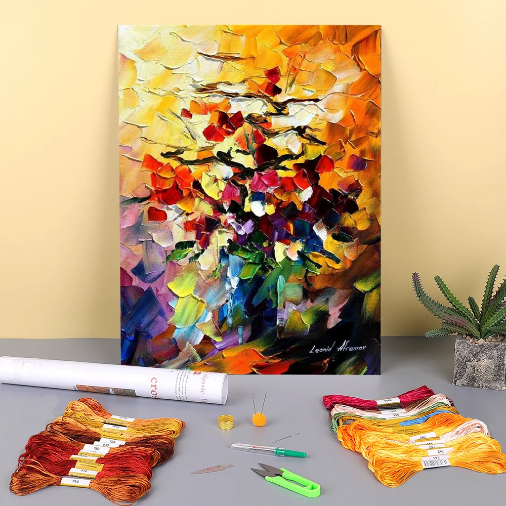 

Масляный стиль последний поцелуй предварительная печать 11CT Вышивка крестом полный комплект вышивка DMC нитки ручная работа акции