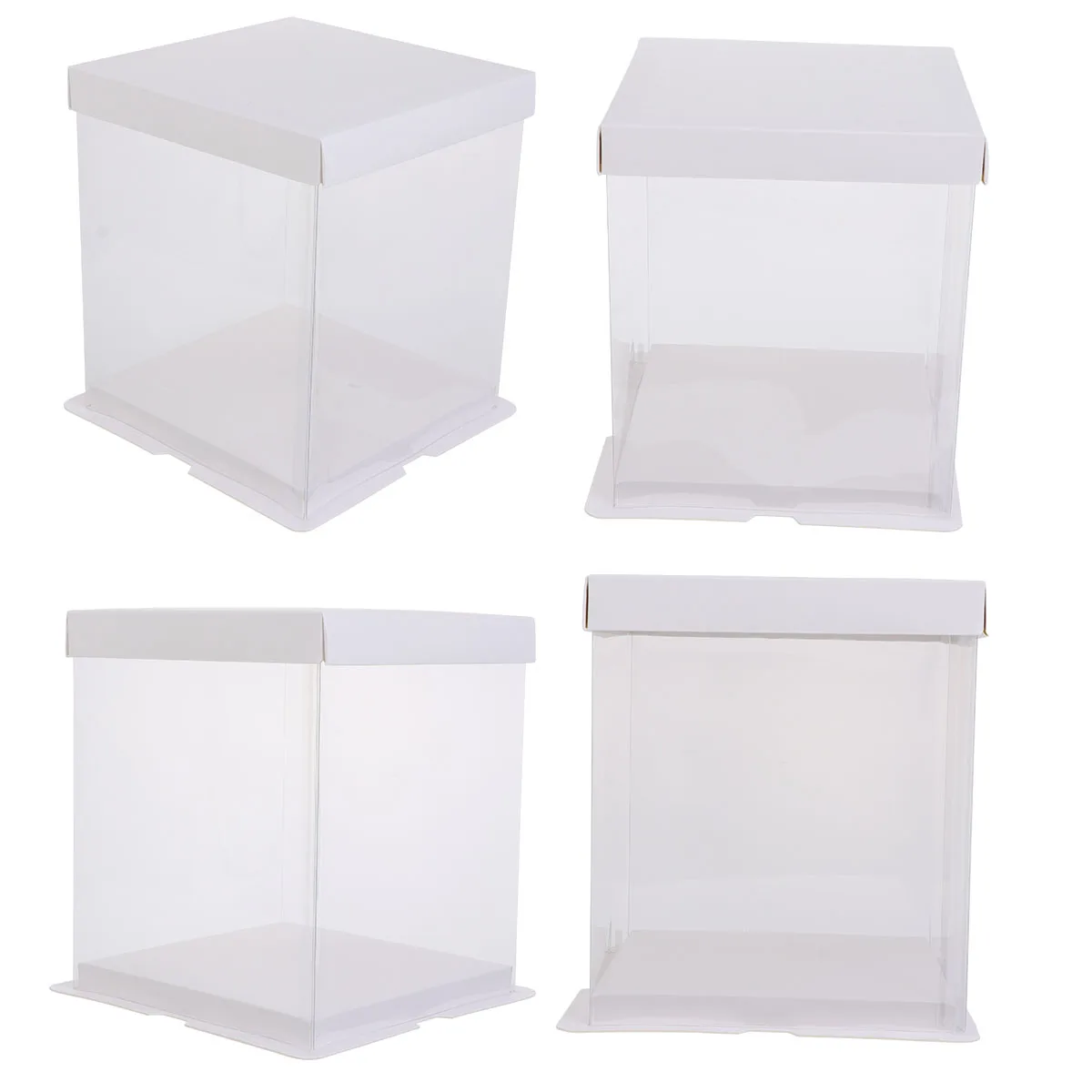 

4pcs Cake Packaging Box Cake Container Transparency Cake Box Cake Wrapping Box