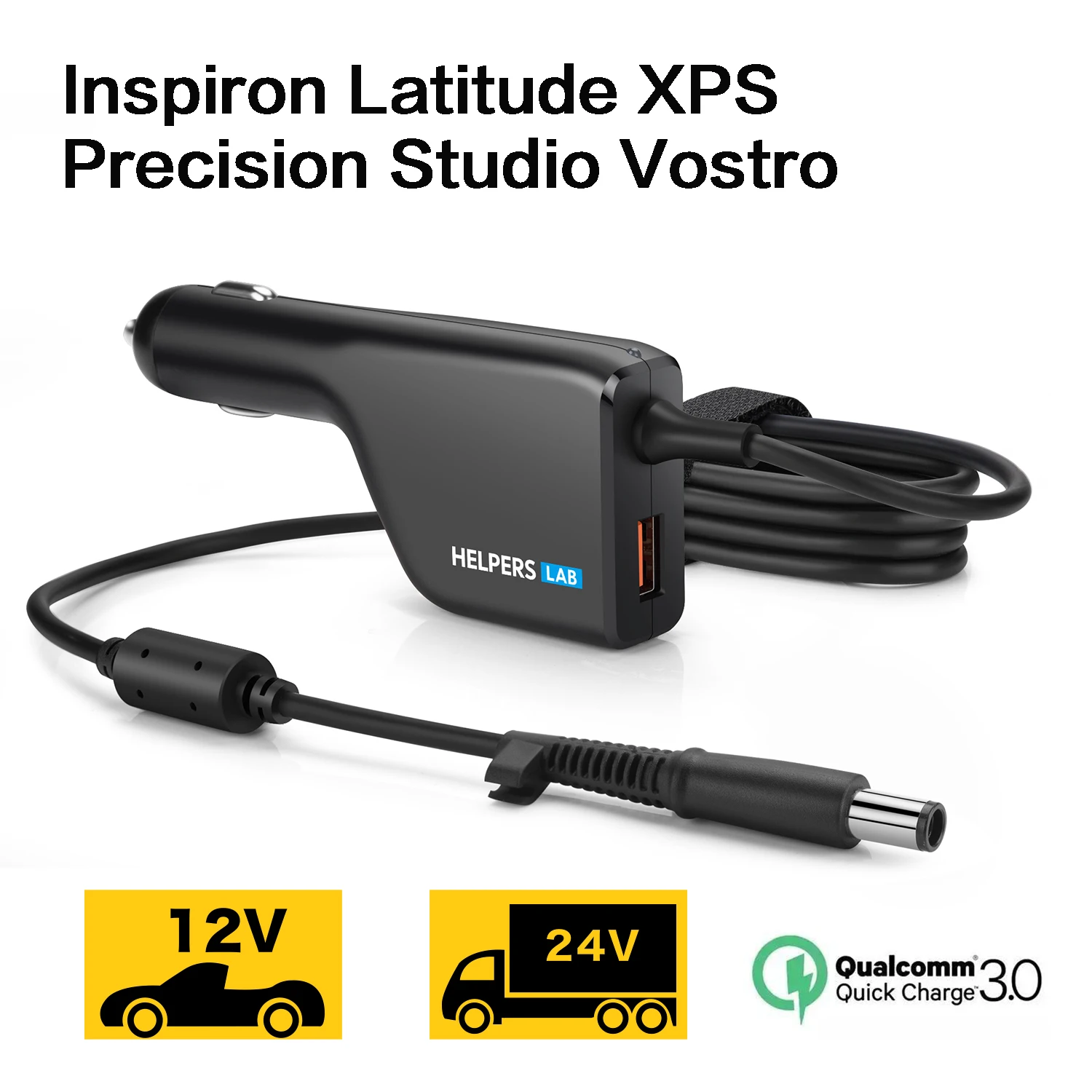 19.5V 4.62A 90W Laptop DC 12V 24C Car Adapter Charger for Dell Inspiron Latitude XPS Precision Studio Vostro 19.5V 3.34A 65W