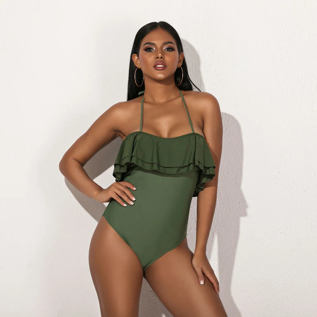 SAGACE 2020 летнее Новое Женское цельное бикини на шнуровке с градиентным принтом