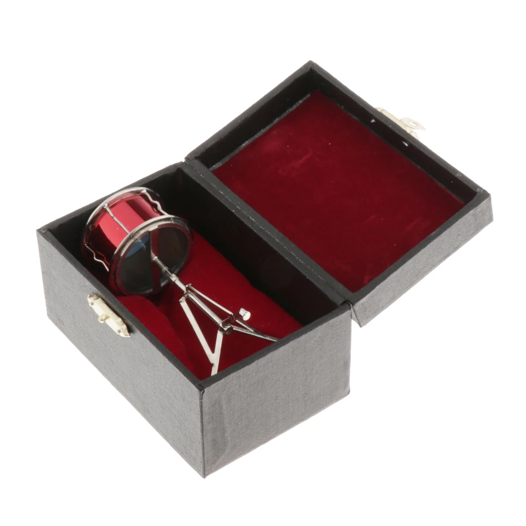 

Handcrafts Miniature Drum Set Collectible,1:6 Musical Instrument Model,Metal