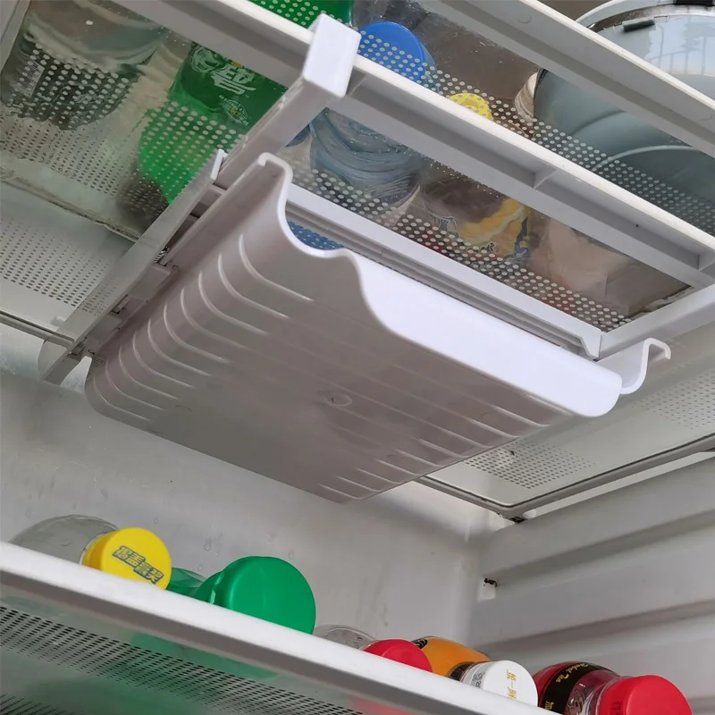 

Storage Rack Refrigerator Fresh-keeping Bag Track Storage Rack Sealed Bag Telescopic Household Rack Durable Storage Shelf
