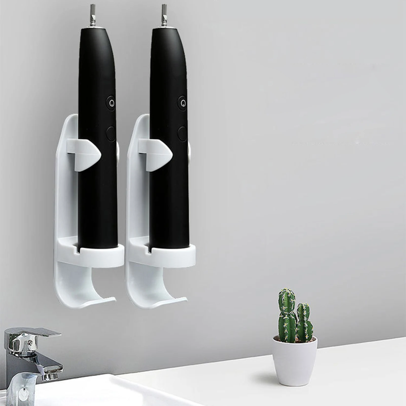 

Electric Toothbrush Holder Wall Mount Elastic Hold Protect Toothbrush Handle Save Space Keep Dry Stop Mildew Toothbrush Holder