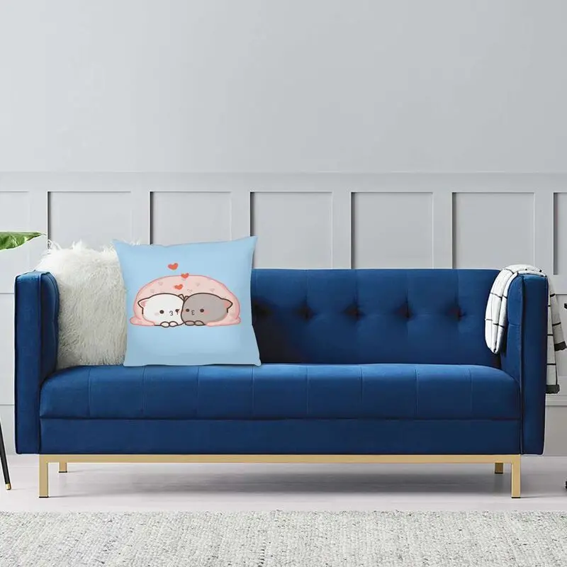 Наволочка для подушки с изображением милой пары кота мочи персика и Гомы