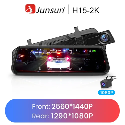 F1440 R1080 Jusnun H15 HD 2K Автомобильная камера в зеркале 2560*1440P поток зеркало заднего вида 10 ''ips 1080P привод Видео Авто рекордер Регистратор - Название цвета: F1440 R1080