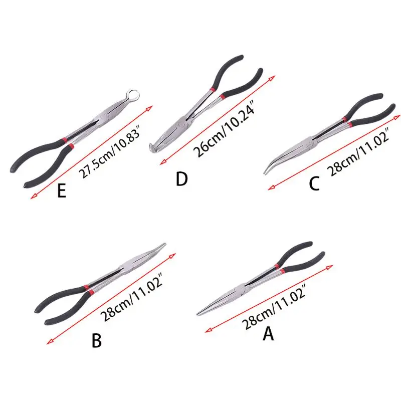 

11" Extra Long Reach Nose Duckbill Pliers 90 /45/25 Degree Straight Needle Tool