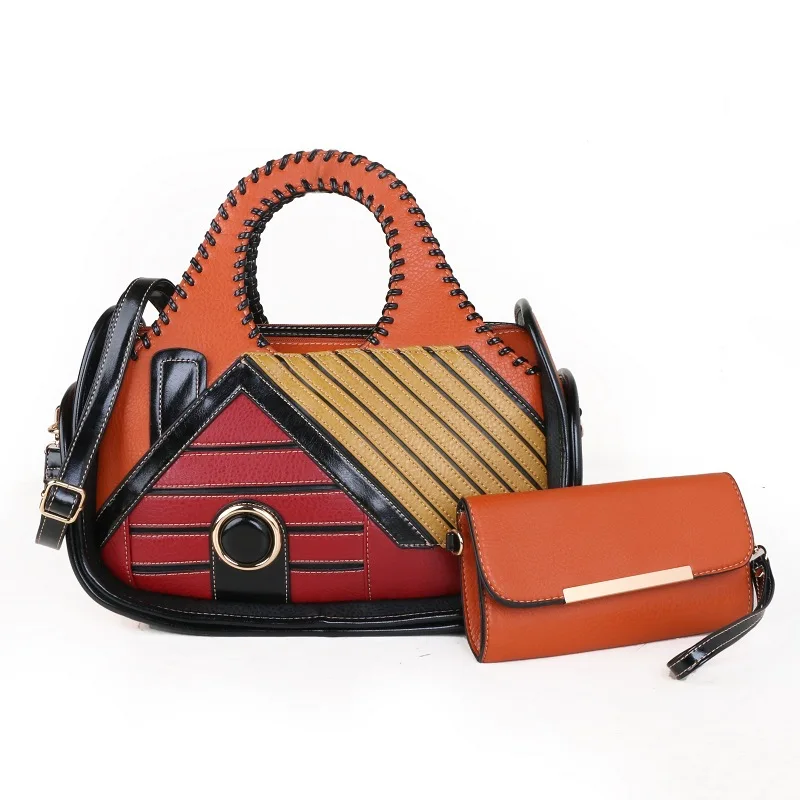 

2021 Female Genuine Leather Women's Handbags Designer Lady's Shoulder Crossbody Bags House Pattern Portable Tote Bags