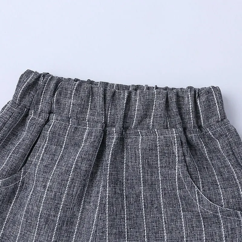 Осень 2020 комплект для маленьких мальчиков в полоску жилет рубашка брюки 3