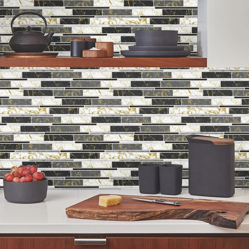 

Self Adhesive Wall Sticker,Hotel Decorative Wall Tiles Bathroom Backsplash Striped Decoration