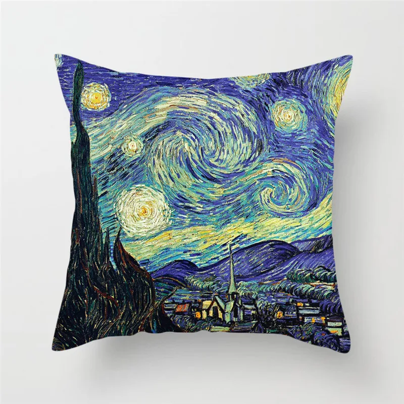 Наволочка на подушки с рисунком Ван Гога декоративная наволочка для дома дивана