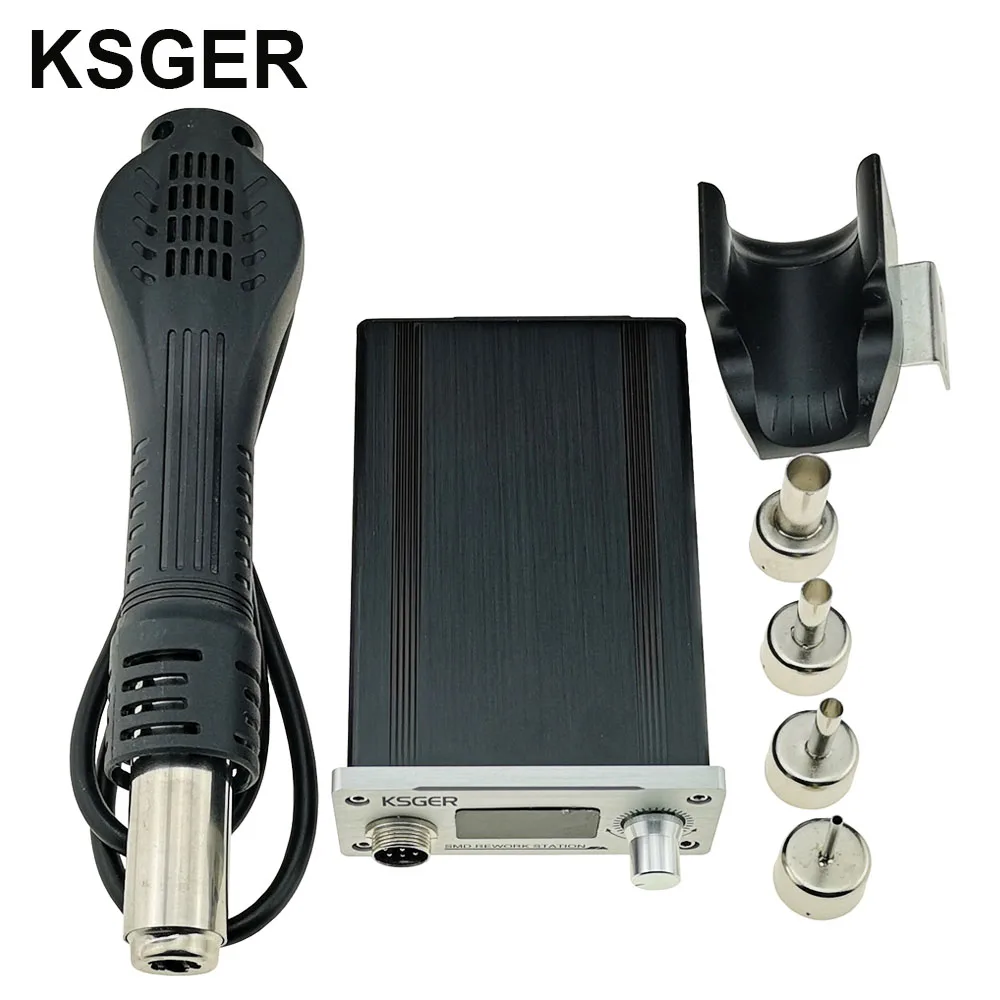 Sets 4 KSGER DIY горячего воздуха пистолет паяльник для наладочной станции горячий воздух Забавный фен электронный OLED подпорка для распылителя DIY сварочный инструмент нагревательный элемент 700 Вт - Цвет: Sets 4