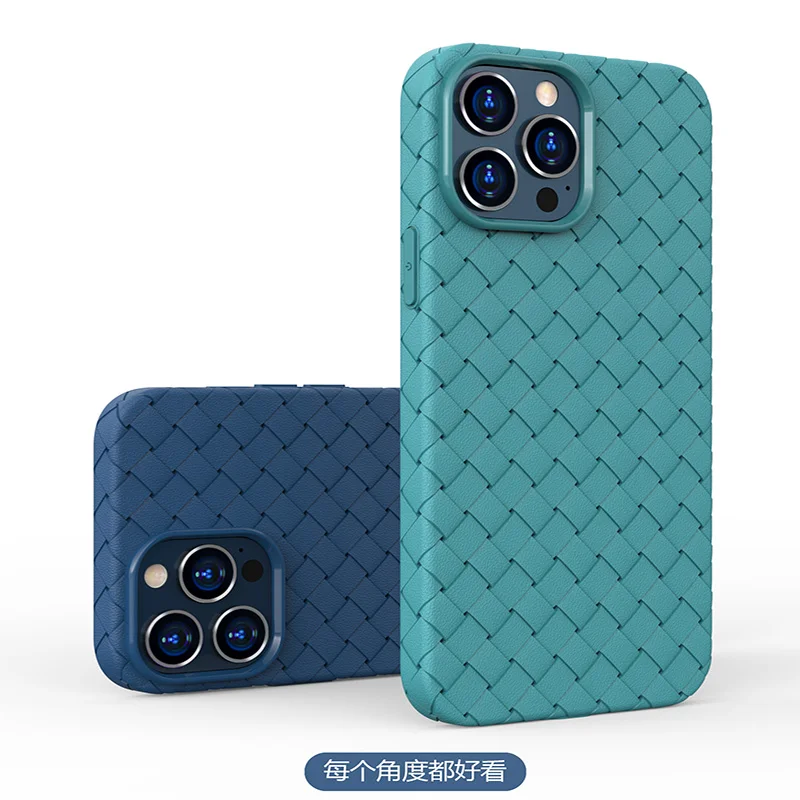 Роскошный прозрачный сетчатый чехол для iPhone 14 13 Pro Max 11 12 XS Mini X XR 7 8 Plus SE 2 BV Grid Weave Soft Silicone Cover on