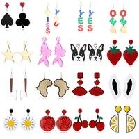yaologe big drop earrings for women statement acrylic fruit letters exaggeration funny fashion earrings 2020 jewelry wholesale