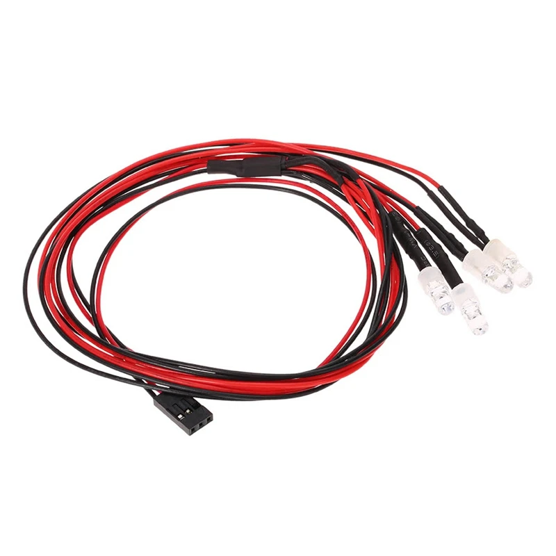 

2 Set RC Car Part: 1 Pcs 4 LED Lights Kit 2 White 2 Red & 1 Set Metal Roof Luggage Rack Carrier Part