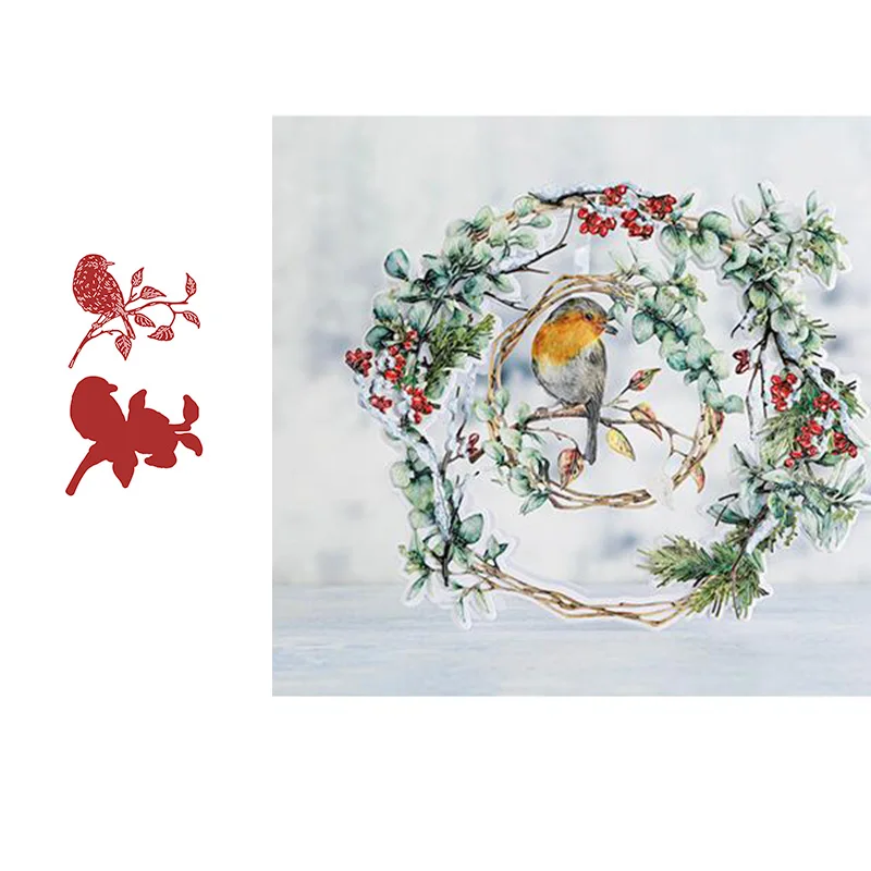 

Bird on Branch Die Set Cutting Dies and Stamps Scrapbook Diary Decoration Stencil Embossing Template Diy Greeting Card Handmade