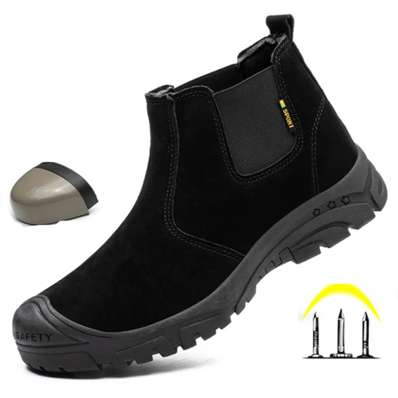 

Outdoor Construction Protection Boots Men Waterproof Non-slip Safety Shoes Light Indestructible Wear-resistant Work Shoes