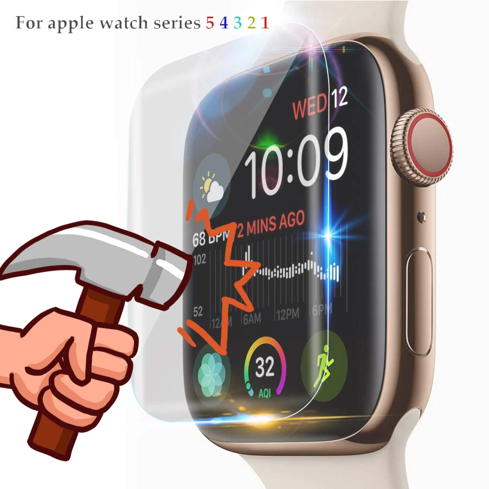 Защита экрана для Apple Watch Series 5 4 44 мм 40 мм Iwatch 3 группа 42 38 мягкая пленка 9D анти-шок защитный полный охват