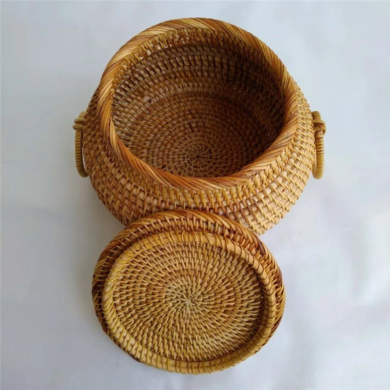 

Autumn Rattan Tea Cans Best Selling Loose Tea Storage Box High-End Handmade Pastoral Style Natural Material Snack Box