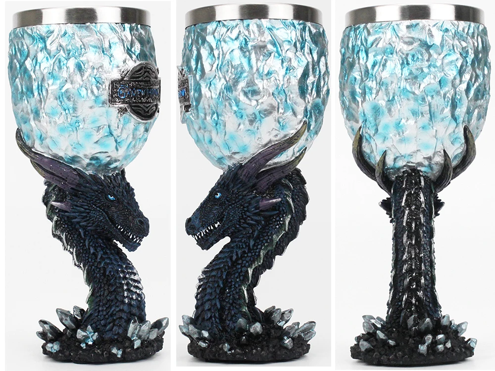Игра трон кубок бокал для вина дом Старк легенды мечи Viserion белый ходунки Кубок подарок на Рождество, Хэллоуин