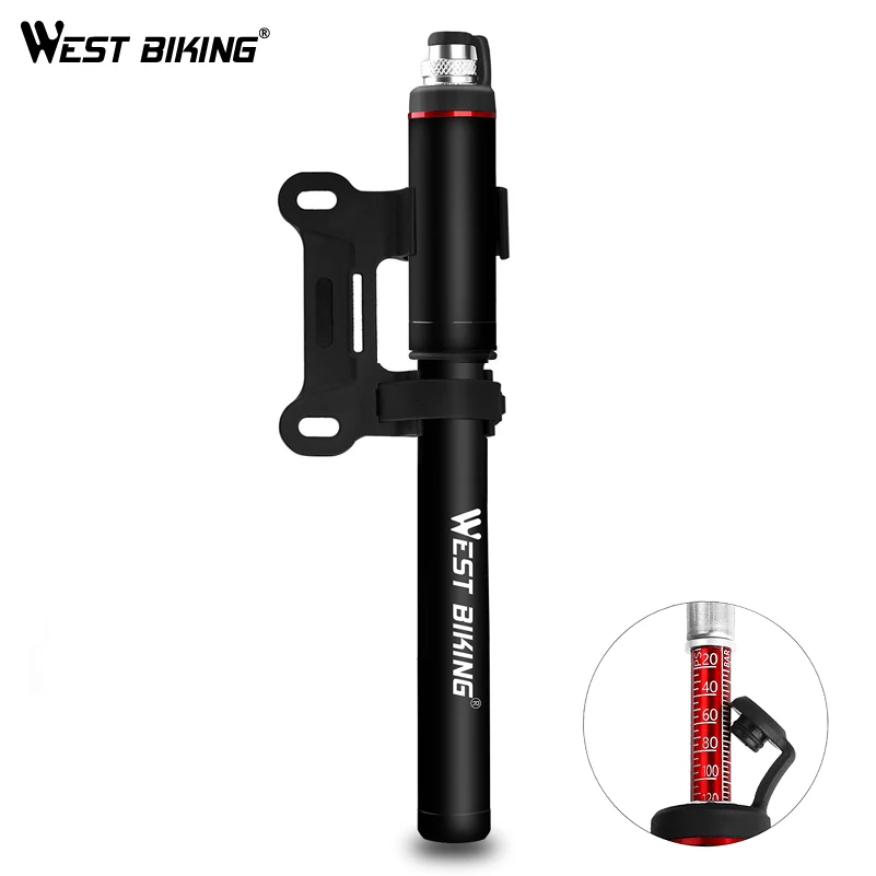 

WEST BIKING Bike Pump Pressure Gauge Tube 120PSI Bicycle Pump Presta Schrader Hose Cycling Tire Air Inflator Road MTB Bike Pump