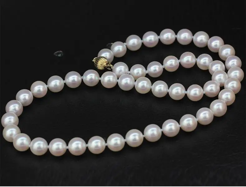 comprar Elegante 10-11mm De água Doce Redondo Branco Pérola Colar 18 Polegadas