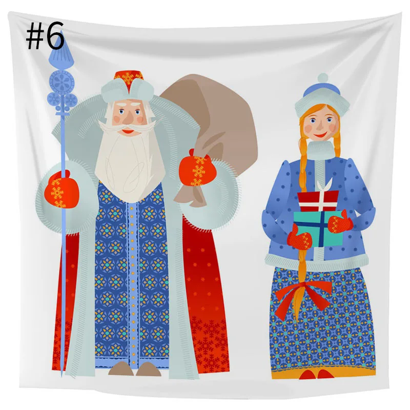 Santa Claus Tapestry Beautiful Snow Maiden Wall Hanging Tapestry High Quality 3D Coverlet Waterproof Tapestry Christmas Decor