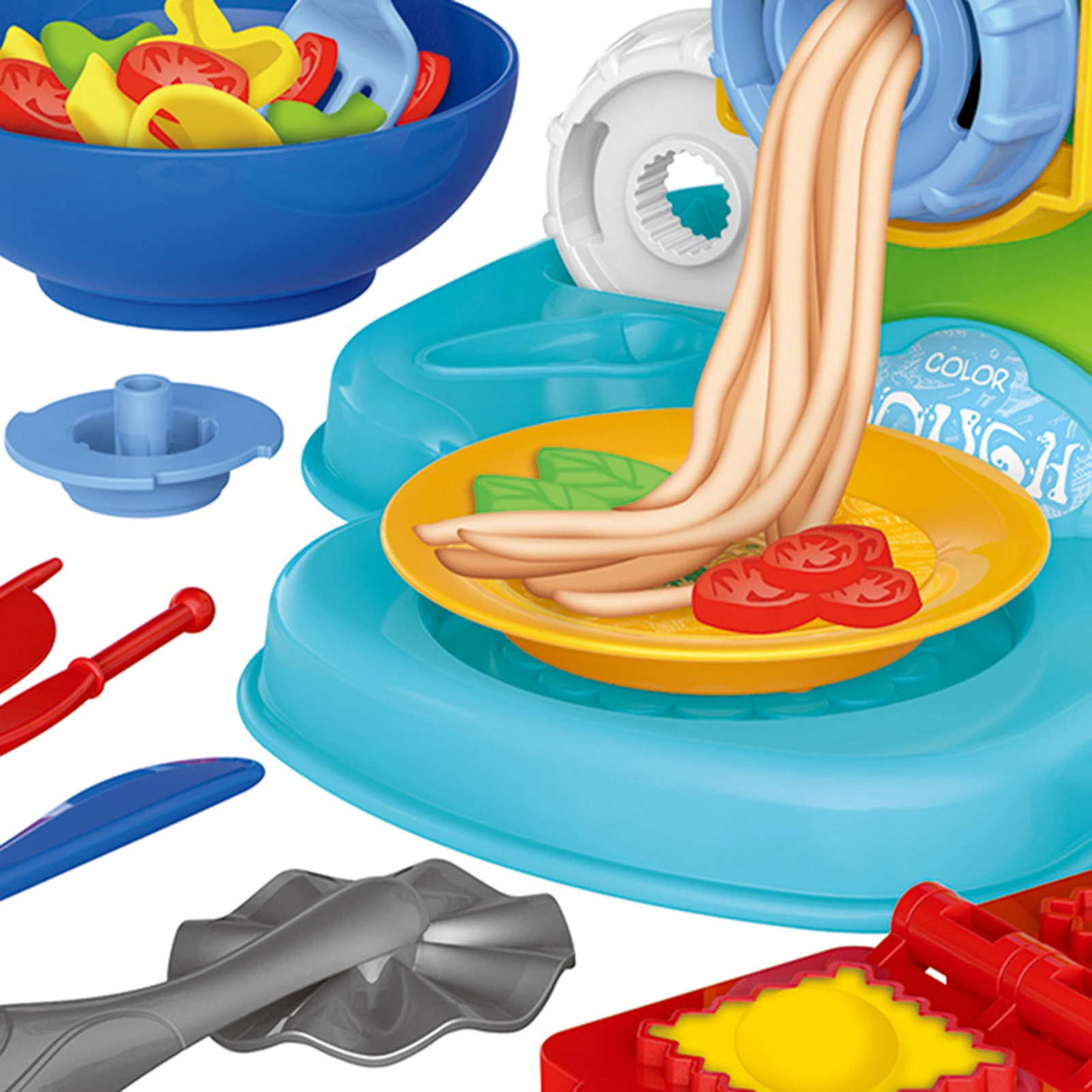 

DIY Handmade Kitchen Dough Plasticine Playset Tool Kids Kitchen Simulation Color Dough Noodle Maker Machine Pretend enjoyable