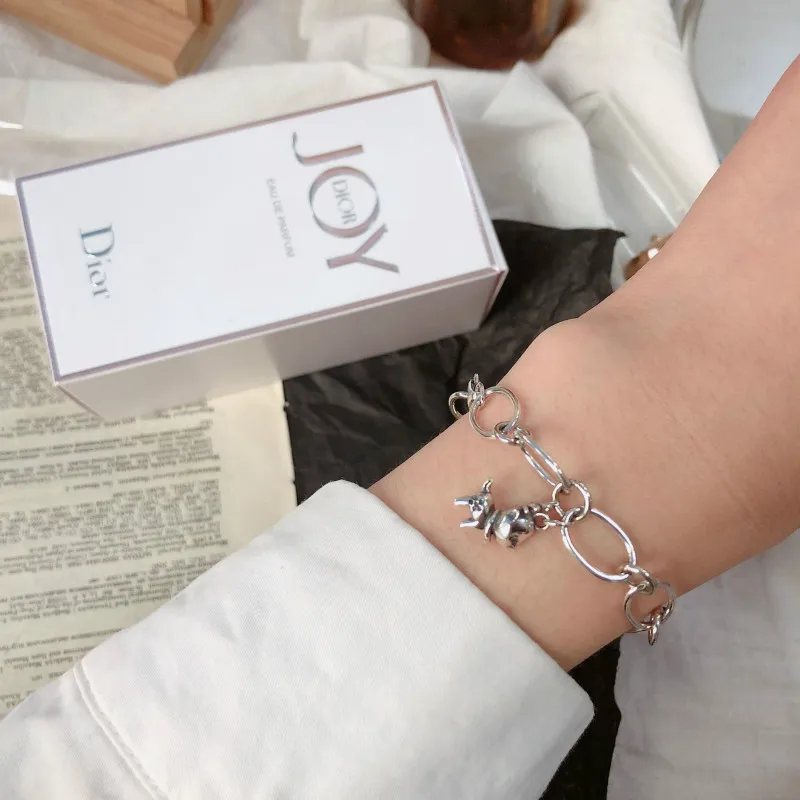 Flyleaf Лось Снежинка Рождественская елка реальные 925 Стерлинговое Серебро Браслеты