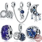 Новинка, серебристые подвески-бусины серии Звездное небо, подходят к оригинальному браслету Pandach, Женское Ожерелье сделай сам, модные ювелирные изделия, подвески 2021