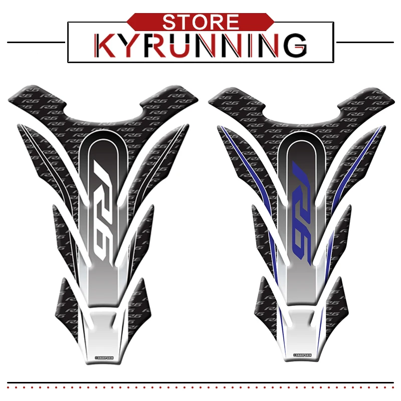 

New 3D Motorcycle fuel tank pad decorative Sticker Gas Oil Fuel Case Protector Fish bone decals For YAMAHA R6