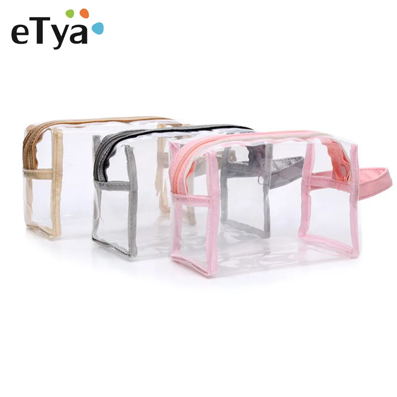 ETya ПВХ прозрачная косметичка дорожный кейс для косметики женский органайзер на