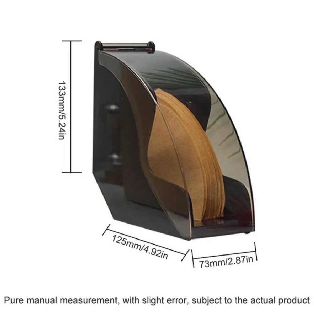 

Wooden Paper Coffee Filter Holder Dust-proof Box Bracket Simple Coffee Filters Dispenser Rack Shelf Paper Tissue Box Coffee Tool