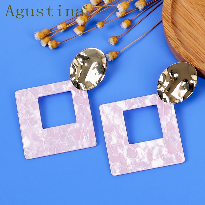 Женские акриловые серьги подвески Agustina зеленые длинные в стиле панк корейские