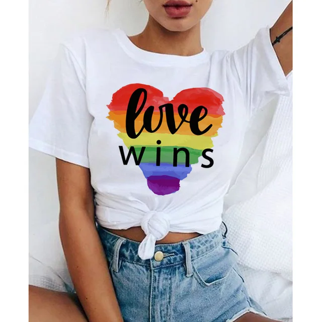 Женская рубашка Love Wins Радужная футболка для лесбиянок с надписью Is женская