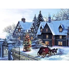 5D Рождественская Алмазная вышивка дерево Алмазная картина Зима Полная квадратная мозаика живописная Стразы настенная живопись Декор